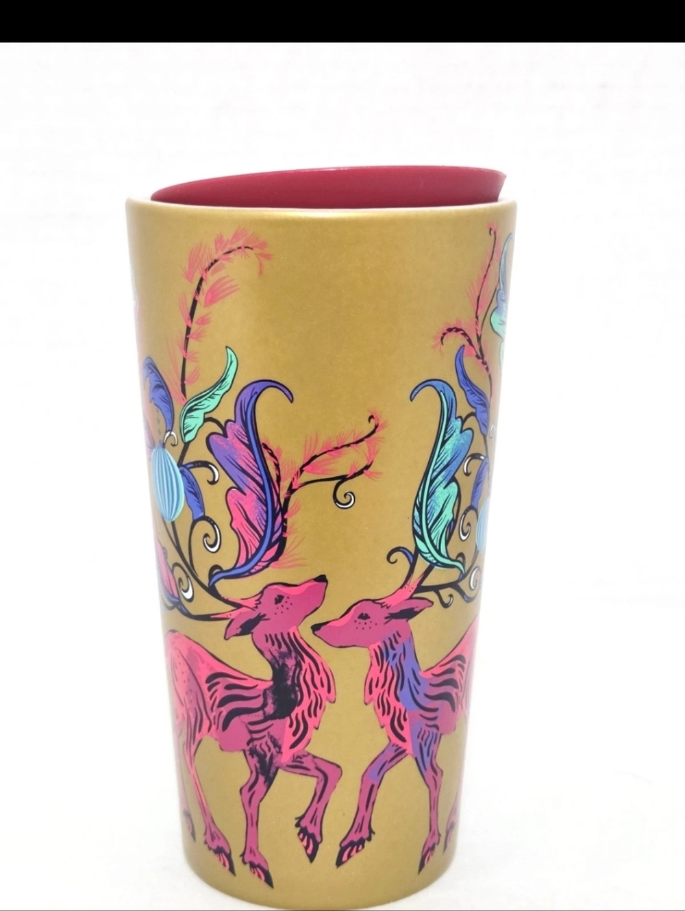 Starbucks 2024 Holiday Two Deer Ceramic Tumbler with Lid